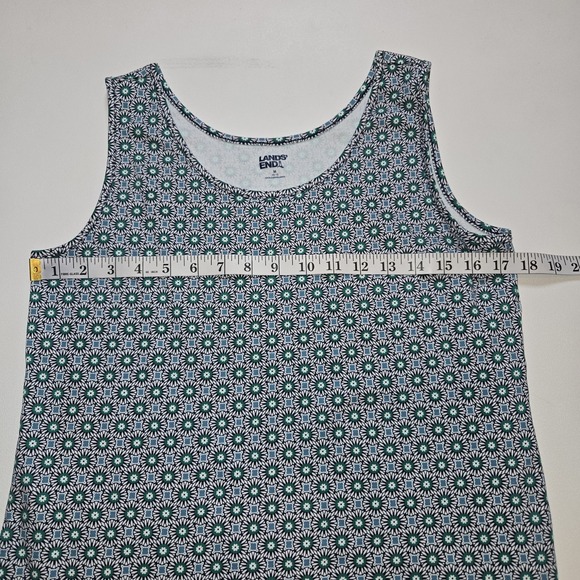 Lands End Green, Blue, White Geometric Print Tank Top Size M‎ 10-12 Sleeveless - Picture 5 of 7